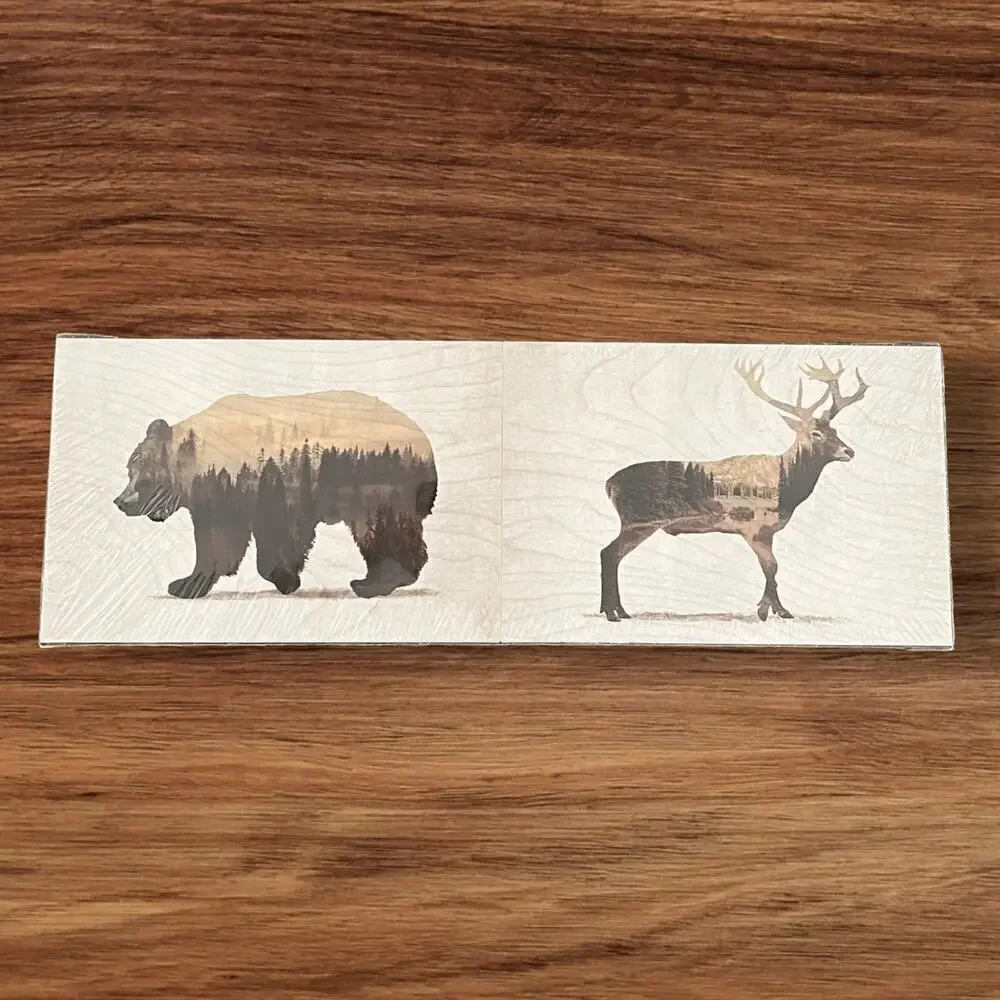 IKEA BJORNAMO Picture Set of 2 Wild Animals (11 ¾x7 ¾ 